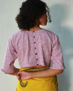 Adrien Hand Block-Printed Cotton Blouse - Fmtm