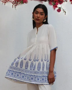 Alizeti Blockprinted Cotton Top - BGVL