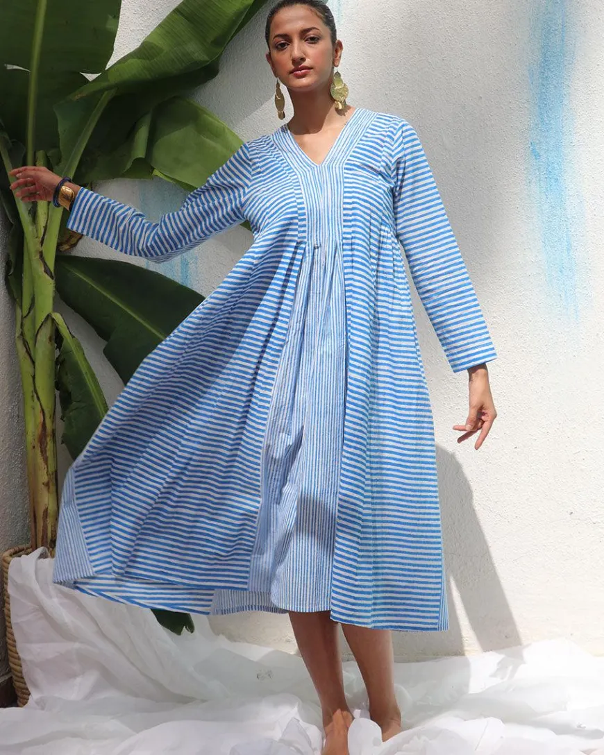 Amaris Handprinted Cotton Dress - WITC