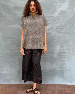 Amber Horizon Blockprinted Cotton Top