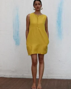 Avabelle Handwoven Linen Dress - Breathe