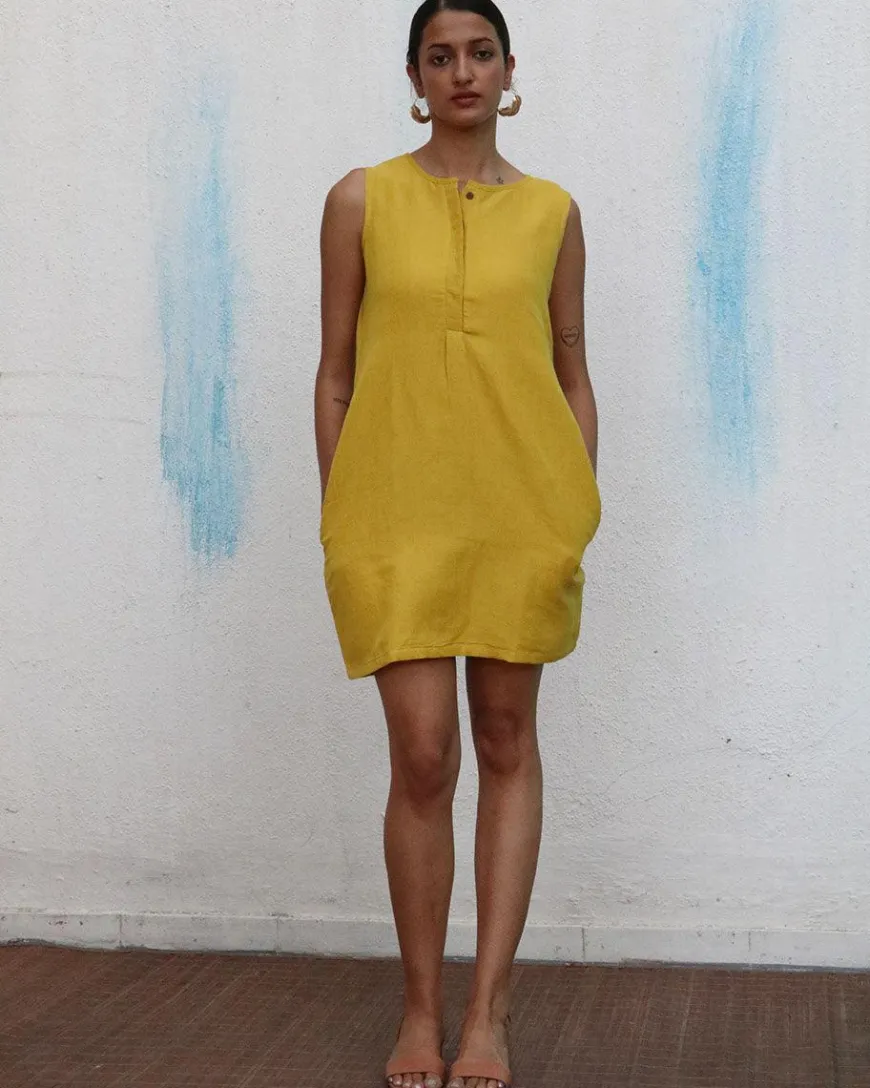 Avabelle Handwoven Linen Dress - Breathe