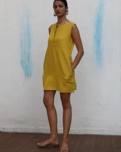 Avabelle Handwoven Linen Dress - Breathe