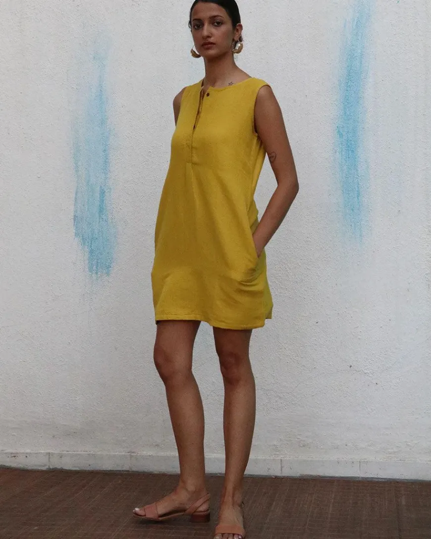 Avabelle Handwoven Linen Dress - Breathe