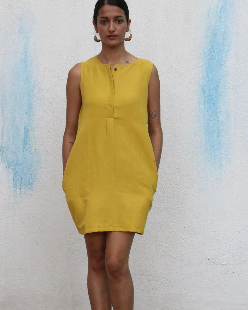 Avabelle Handwoven Linen Dress - Breathe