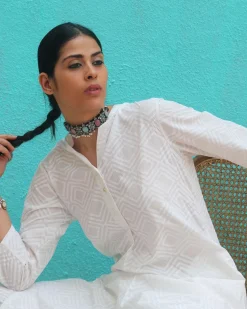 Avnoor Cotton Kurta Set - Safed