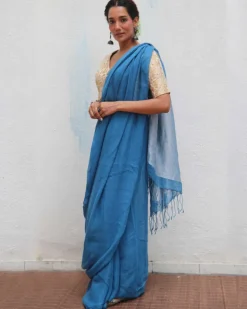Barkha Handwoven Linen Zari Saree - Jheel