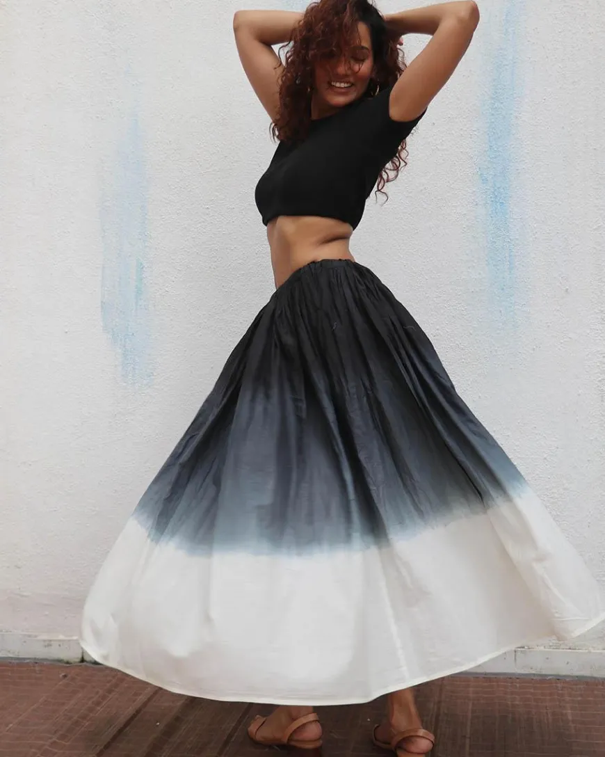 Blanca Hand-dyed Cotton Skirt - Free Size