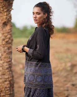 Casa Blanca Lily Blockprinted Cotton Top-WWB