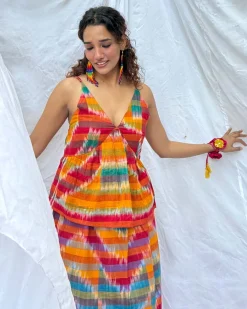 Dhwani Gamcha Cotton Top - GMC