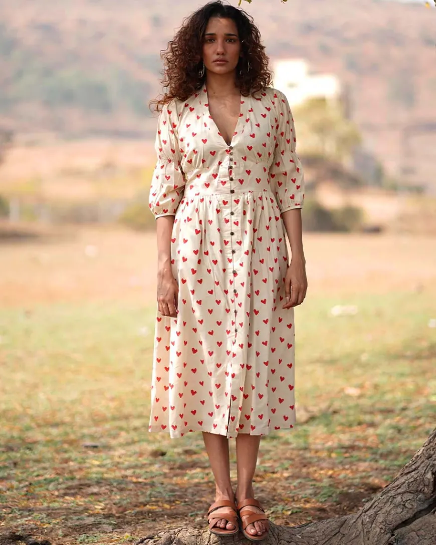 Dil Dariya Handblock Printed Cotton Dress