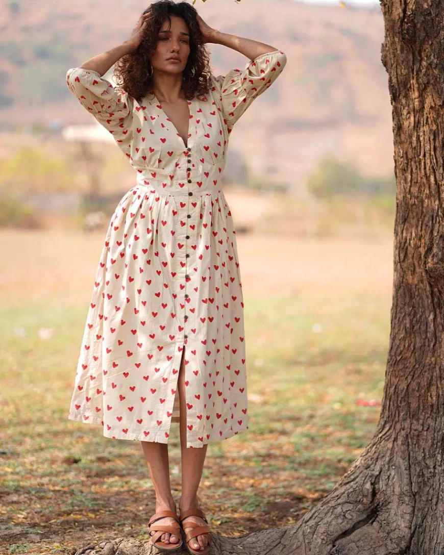 Dil Dariya Handblock Printed Cotton Dress