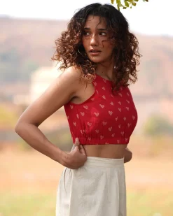 Dil Toh Baccha Handblock Printed Cotton Blouse