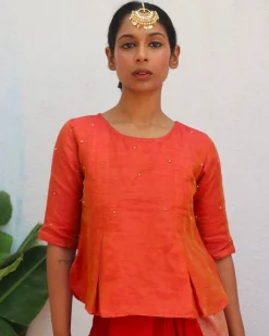 Dipti Handwoven Linen Zari Blouse - Eknoor