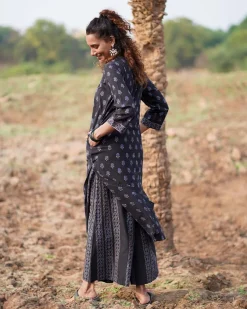 Dusk Breeze Blockprinted Cotton Kurti-WWB