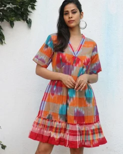 Farheen Gamcha Cotton Dress