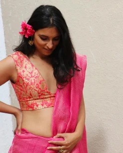 Fuchsia Pink Brocade Blouse - TOG