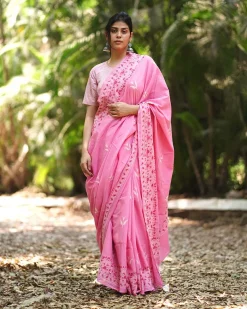 Gardenia’s Glow Blush Pink Handblock Printed Blouse - MMG