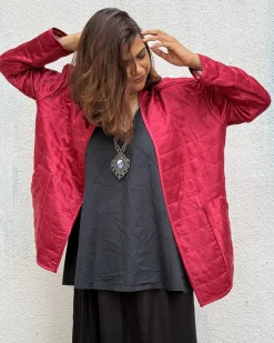 Heartmade Mashru Silk Reversible Quilted Jacket