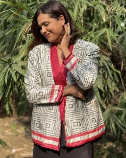 Heartmade Mashru Silk Reversible Quilted Jacket