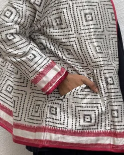 Heartmade Mashru Silk Reversible Quilted Jacket