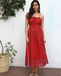 Idaa Gamcha Cotton Dress