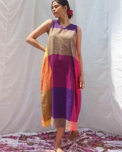 Indradhanush Handwoven Cotton Dress - RC