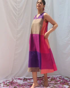 Indradhanush Handwoven Cotton Dress - RC