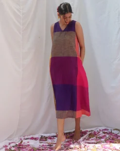 Indradhanush Handwoven Cotton Dress - RC