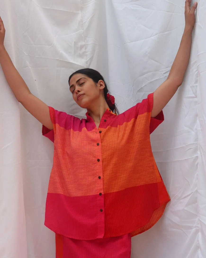 Kaleidoscope Handwoven Cotton Top - RC