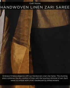 Kalyani Handwoven Linen Zari Saree