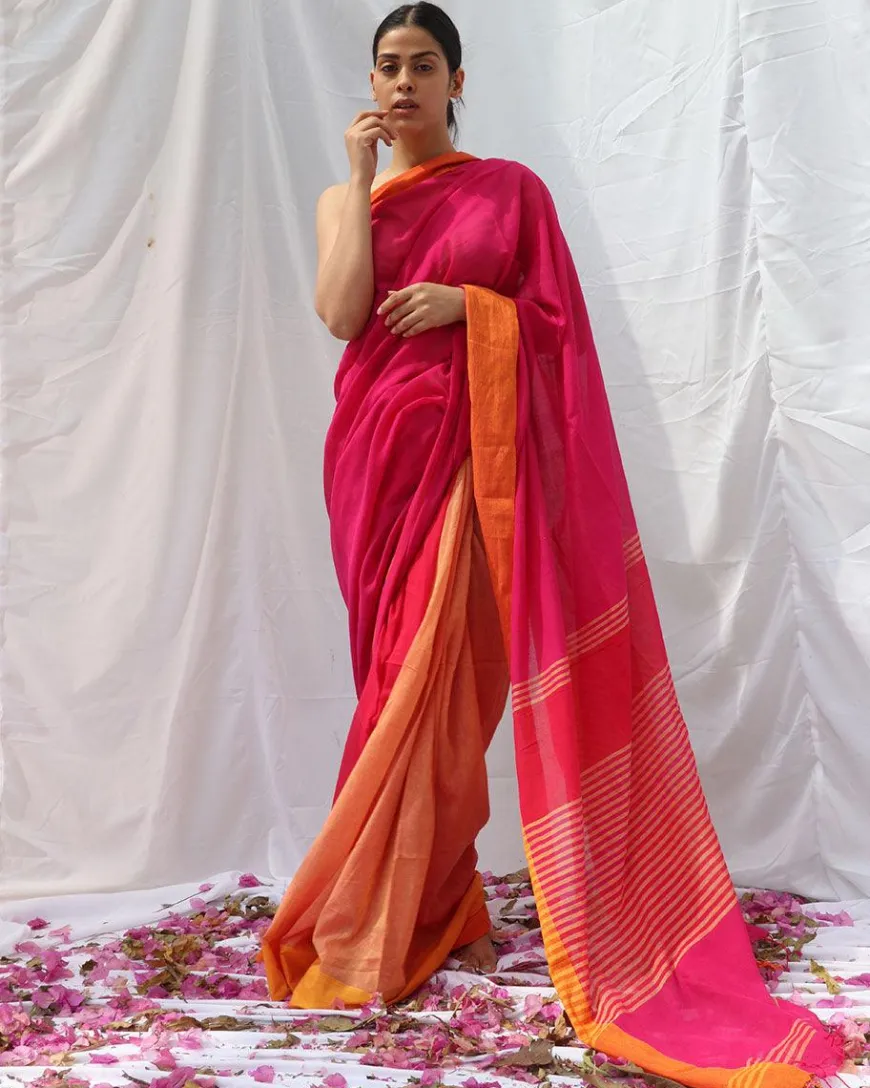 Khwab Handwoven Cotton Saree - LIDD