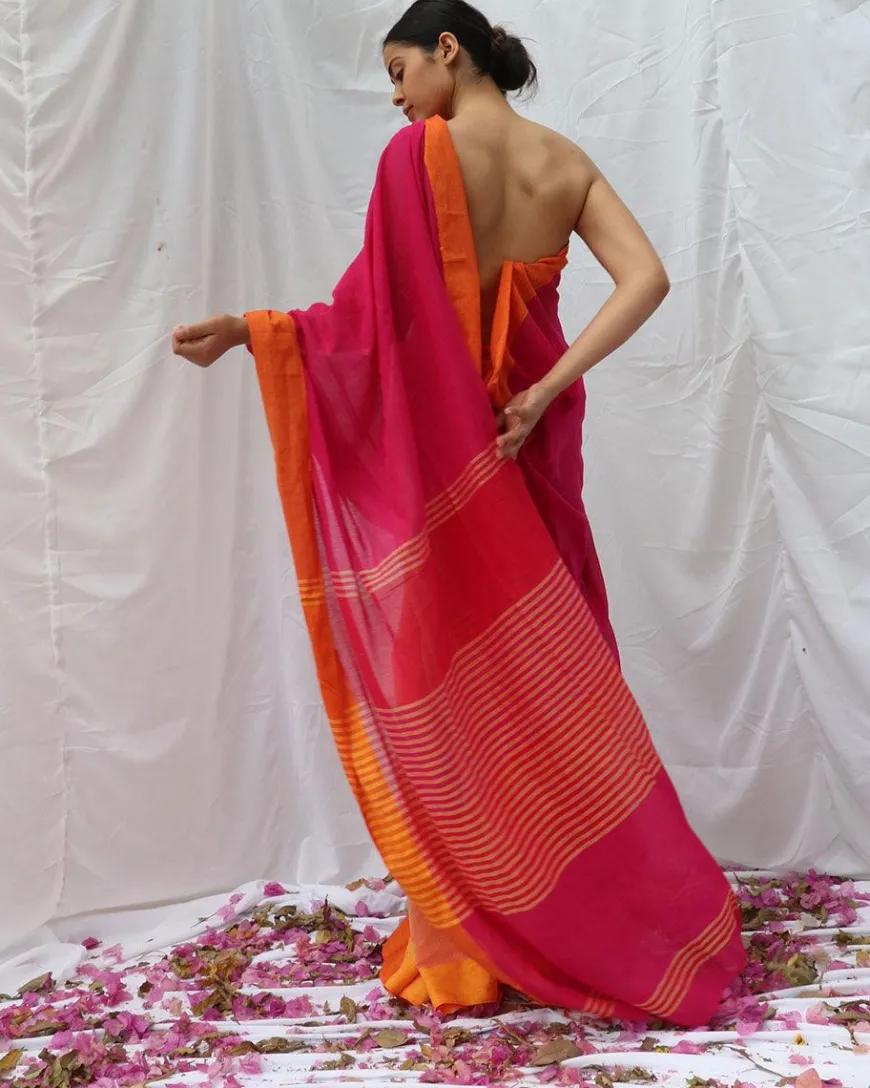 Khwab Handwoven Cotton Saree - LIDD