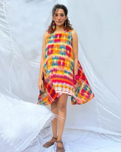 Leelabali Gamcha Cotton Dress - GMC