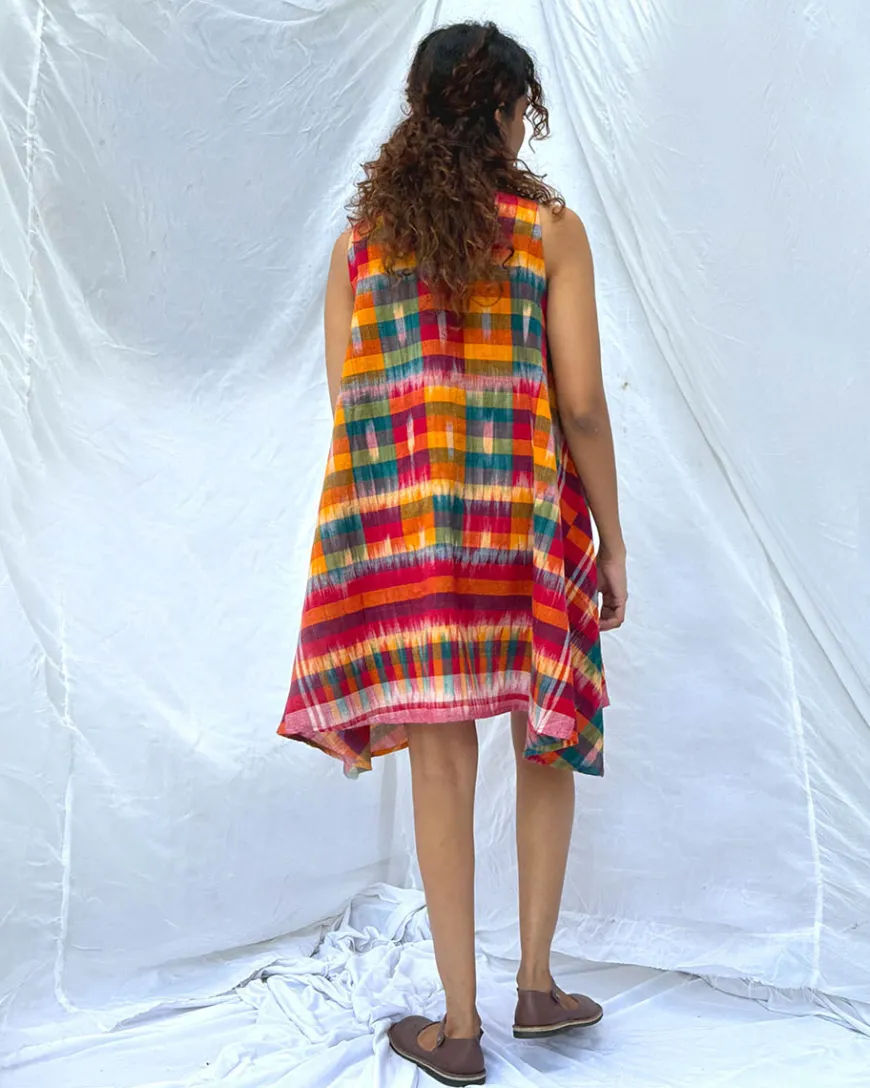 Leelabali Gamcha Cotton Dress - GMC