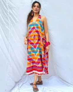 Meghmallar Gamcha Cotton Dress - GMC