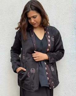 Moonchild Mashru Silk Reversible Quilted Jacket