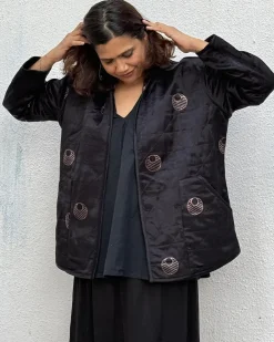 Moonchild Mashru Silk Reversible Quilted Jacket