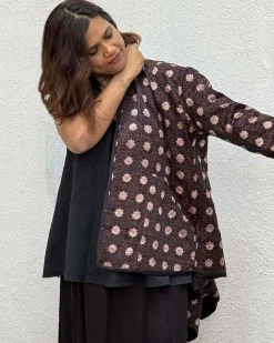 Moonchild Mashru Silk Reversible Quilted Jacket
