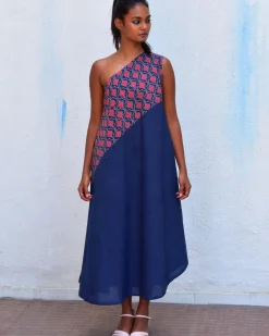 Mystic Sea Handblockprinted Cotton Dress-Sor