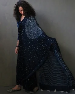 Nadia Handblockprinted  Modal Silk Saree