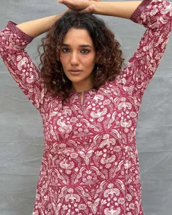 Night’s Sigh Block printed Cotton Kurti