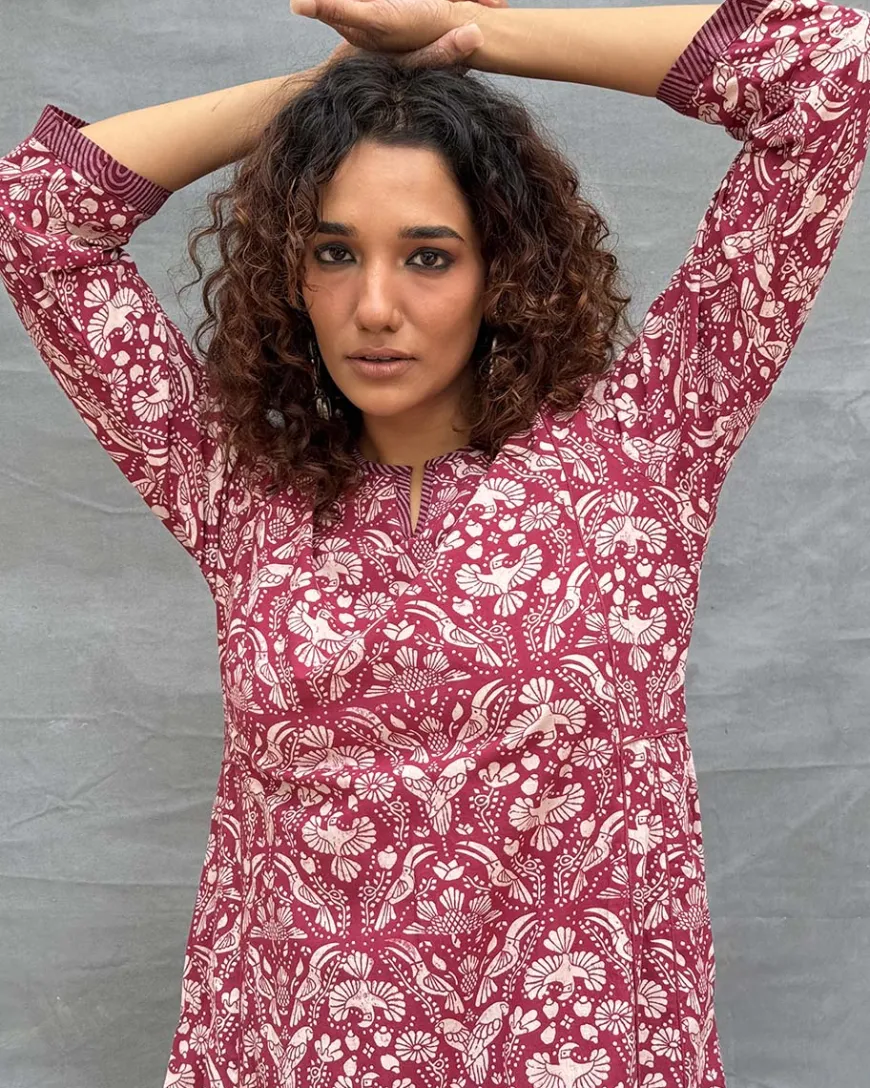 Night’s Sigh Block printed Cotton Kurti