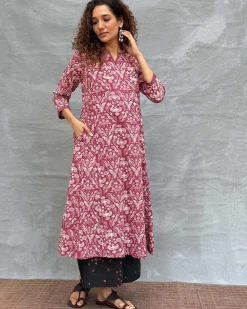 Night’s Sigh Block printed Cotton Kurti