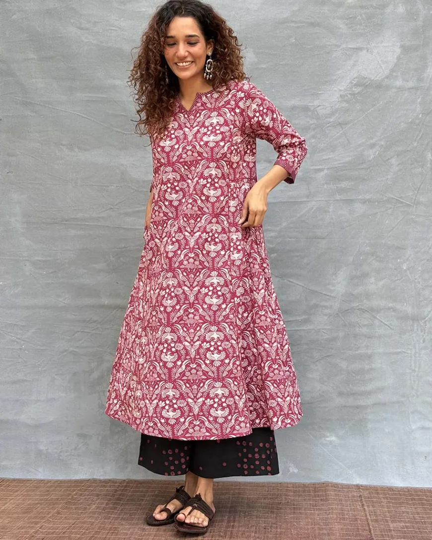 Night’s Sigh Block printed Cotton Kurti