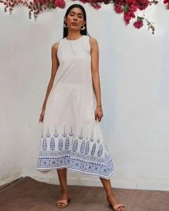 Nuresa Blockprinted Cotton Dress - BGVL
