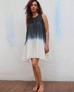 Oreo Truffle Block Printed Cotton Dress - Mono