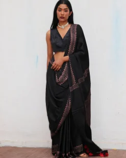 Piharavaa Blockprinted Modal Silk Saree
