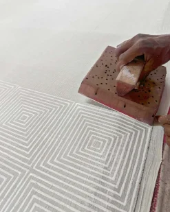 Porcelain Blush Ivory Block Printed Kurta Set - SFD