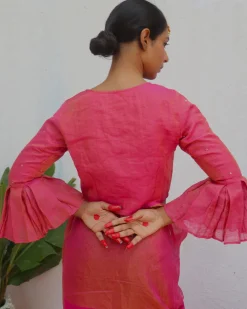 Prabhati Handwoven Linen Zari Blouse - Eknoor